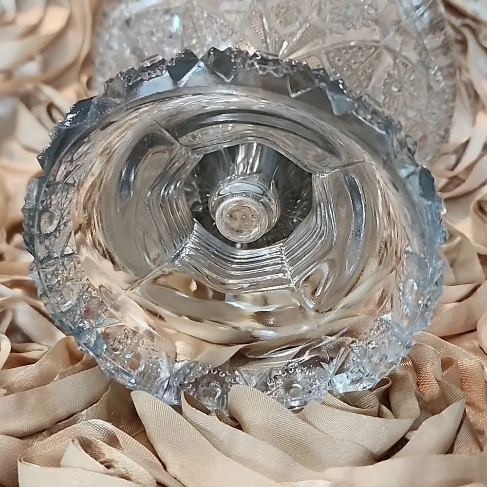Vintage Crystal Cut Glass Versatile Vase~Candle Holder with Pedestal